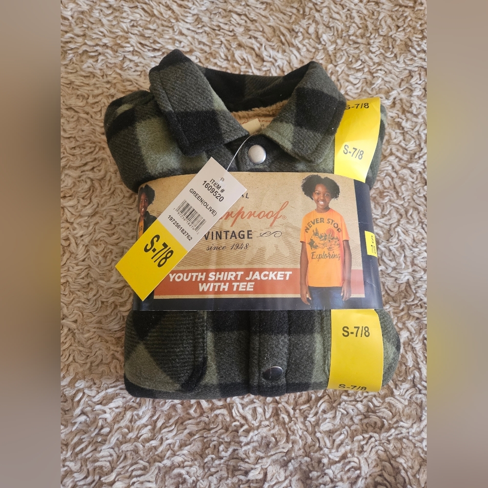 🆕️WeatherProof Vintage youth jacket & tee size 7-8 [ S ]